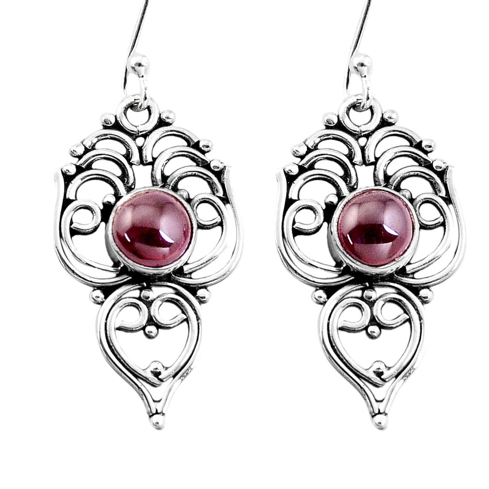 3.42cts natural red garnet 925 sterling silver dangle earrings jewelry p13380