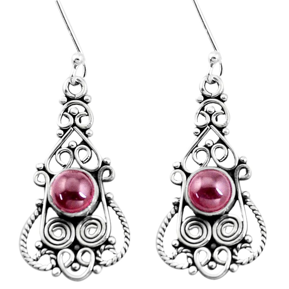 3.43cts natural red garnet 925 sterling silver dangle earrings jewelry p13398