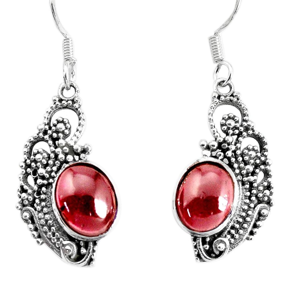 6.02cts natural red garnet 925 sterling silver dangle earrings jewelry p34457