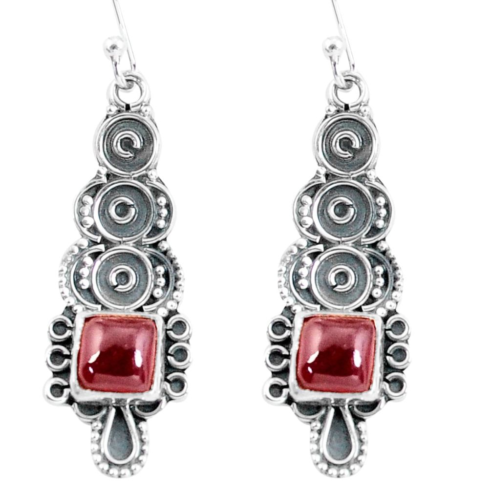 4.87cts natural red garnet 925 sterling silver dangle earrings jewelry p60005