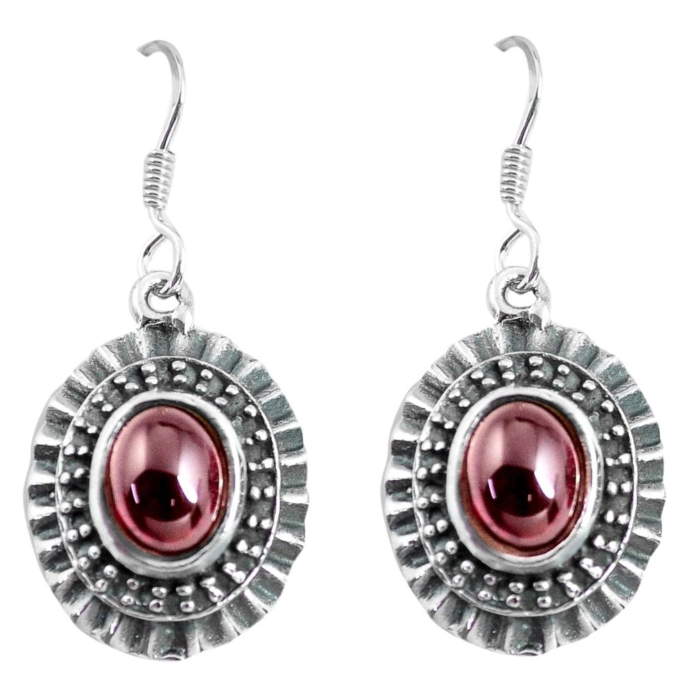 4.55cts natural red garnet 925 sterling silver dangle earrings jewelry p63950