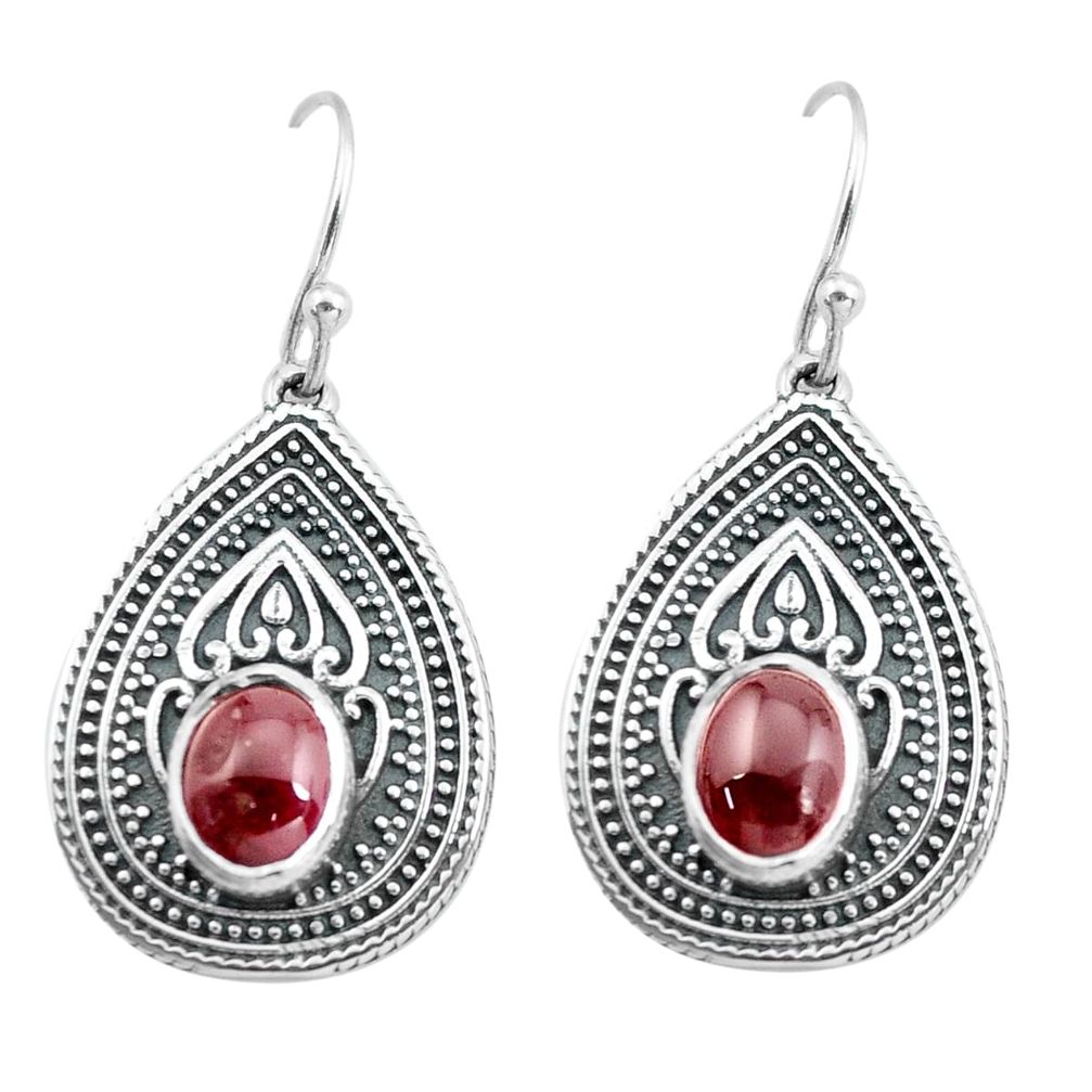 4.56cts natural red garnet 925 sterling silver dangle earrings jewelry p64930