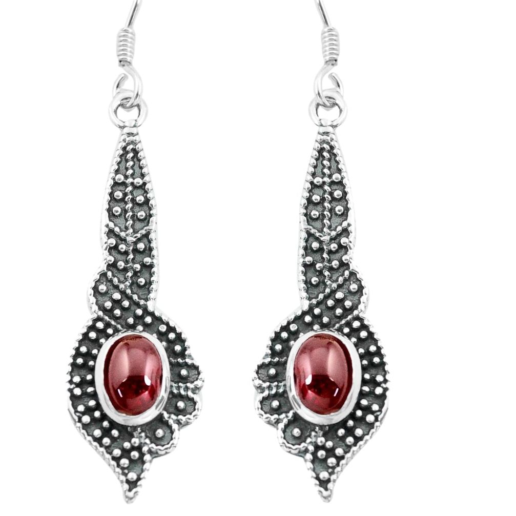 red garnet 925 sterling silver dangle earrings jewelry p65013