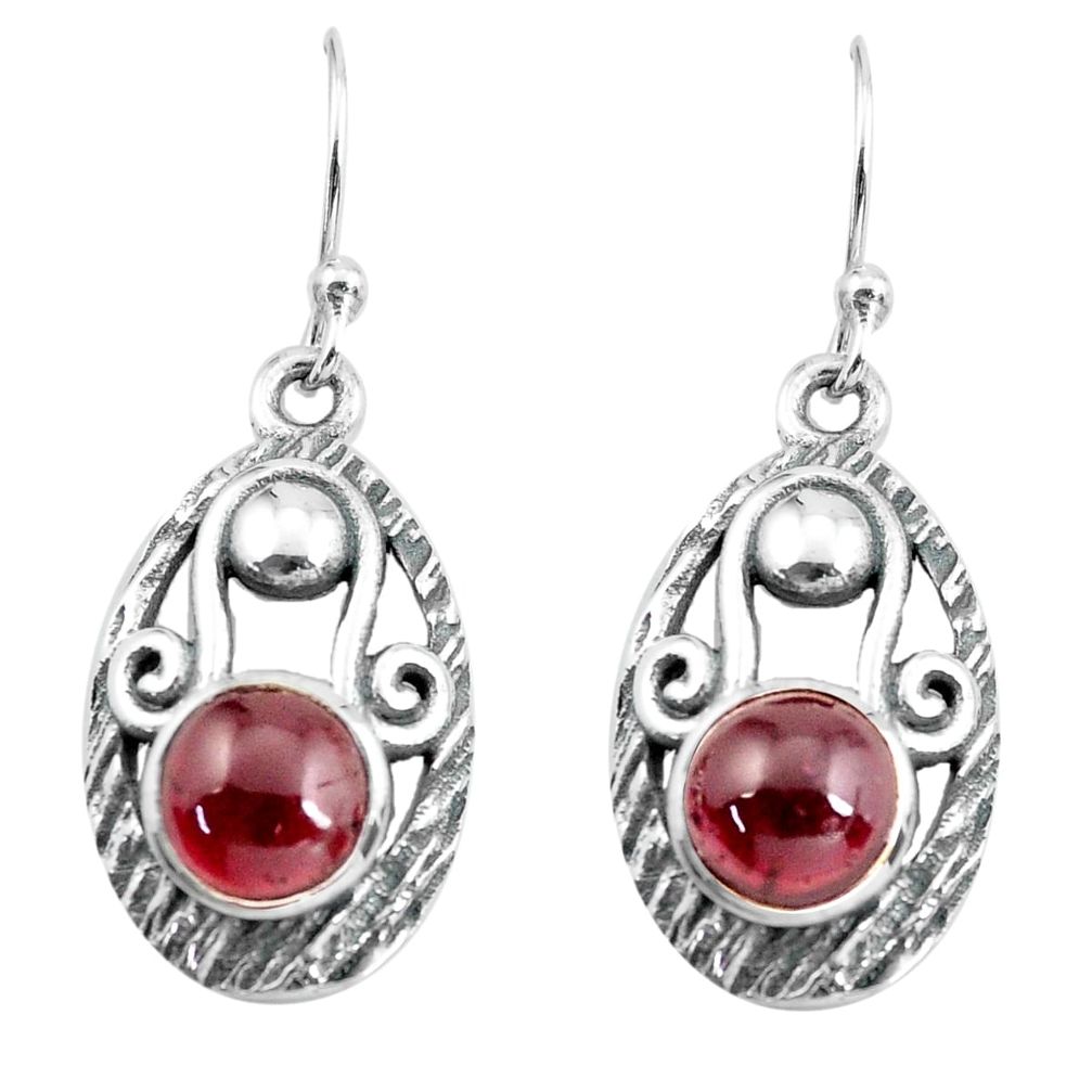 5.83cts natural red garnet 925 sterling silver dangle earrings jewelry p65028