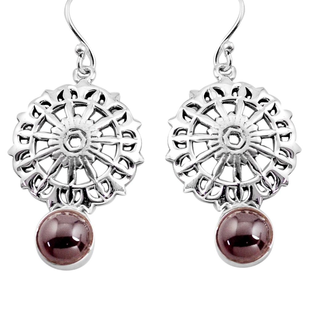 5.45cts natural red garnet 925 sterling silver dangle earrings jewelry p84915