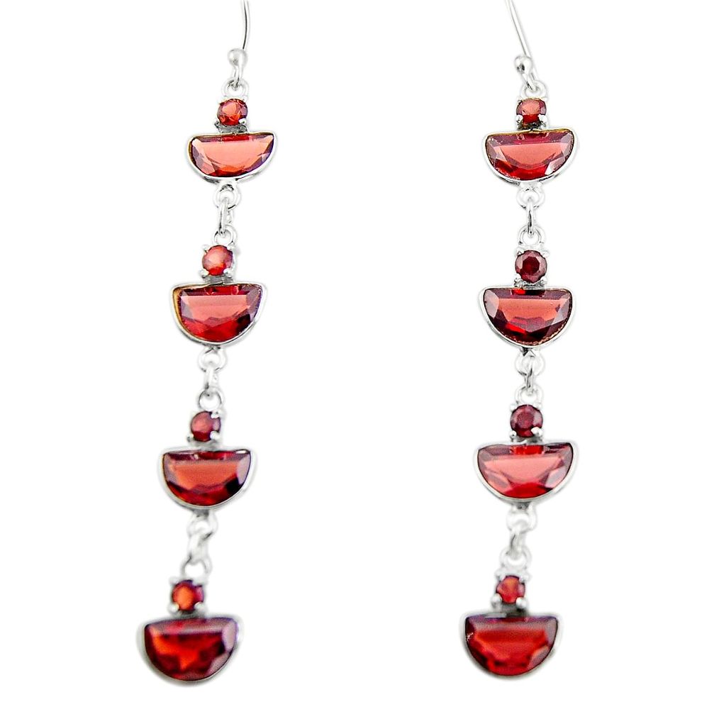 12.50cts natural red garnet 925 sterling silver dangle earrings jewelry r19942