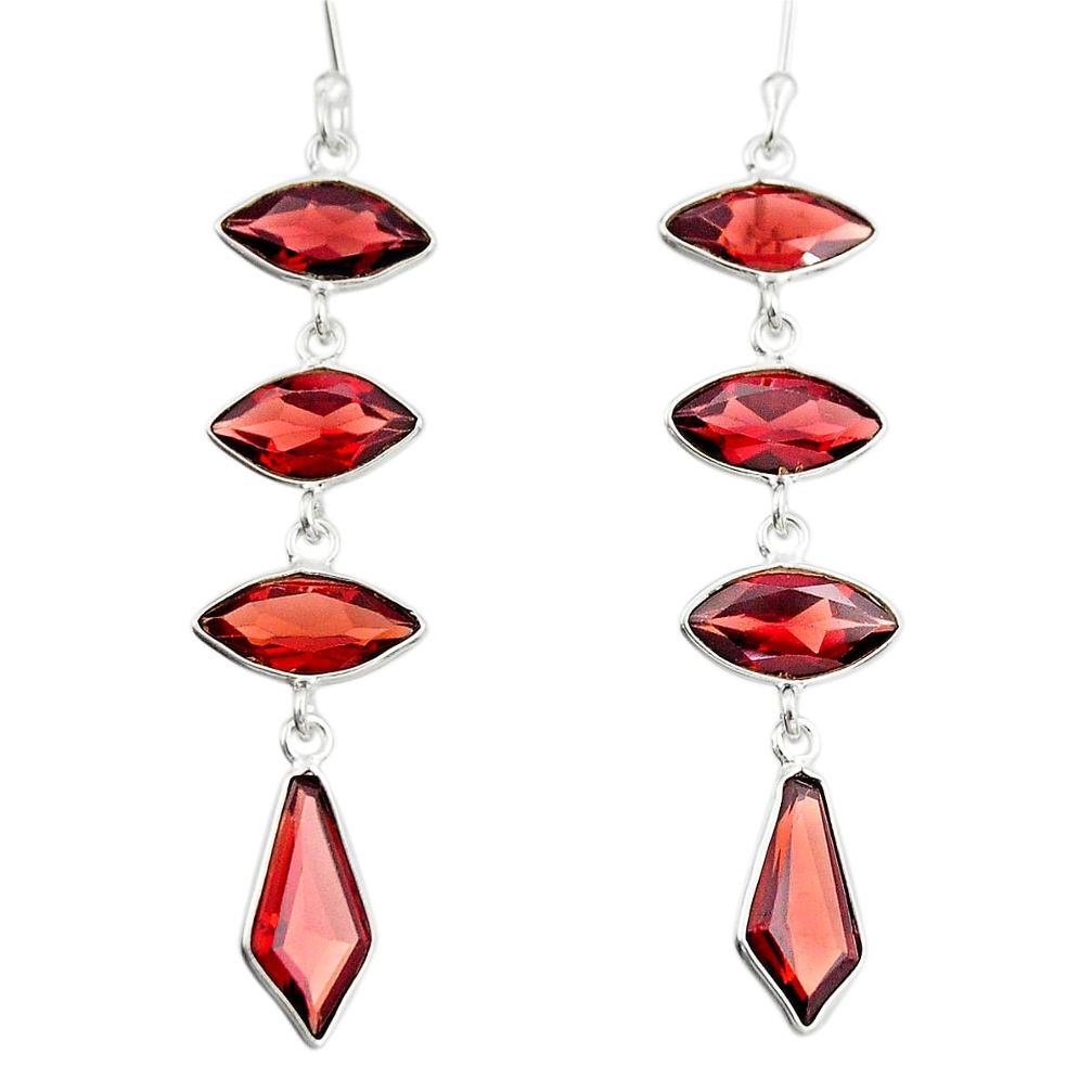 10.89cts natural red garnet 925 sterling silver dangle earrings jewelry r19969