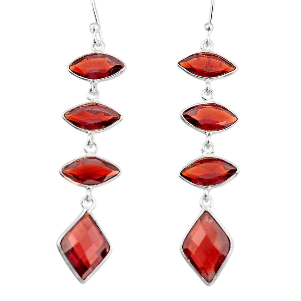 11.26cts natural red garnet 925 sterling silver dangle earrings jewelry r19970