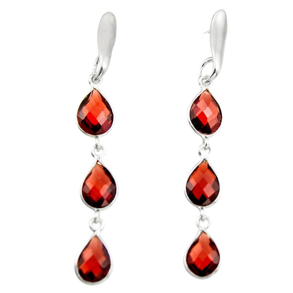 9.72cts natural red garnet 925 sterling silver dangle earrings jewelry r19988