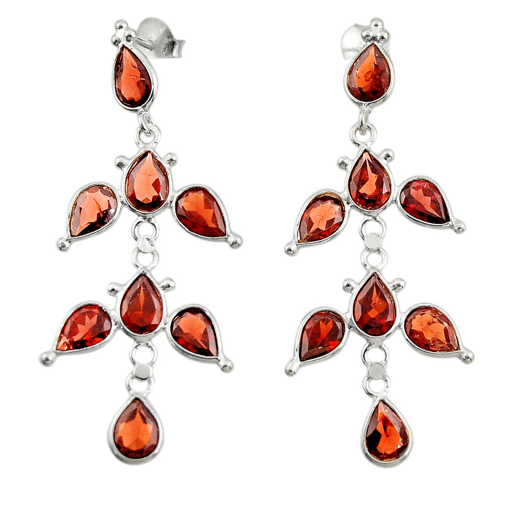 16.50cts natural red garnet 925 sterling silver dangle earrings jewelry r33108