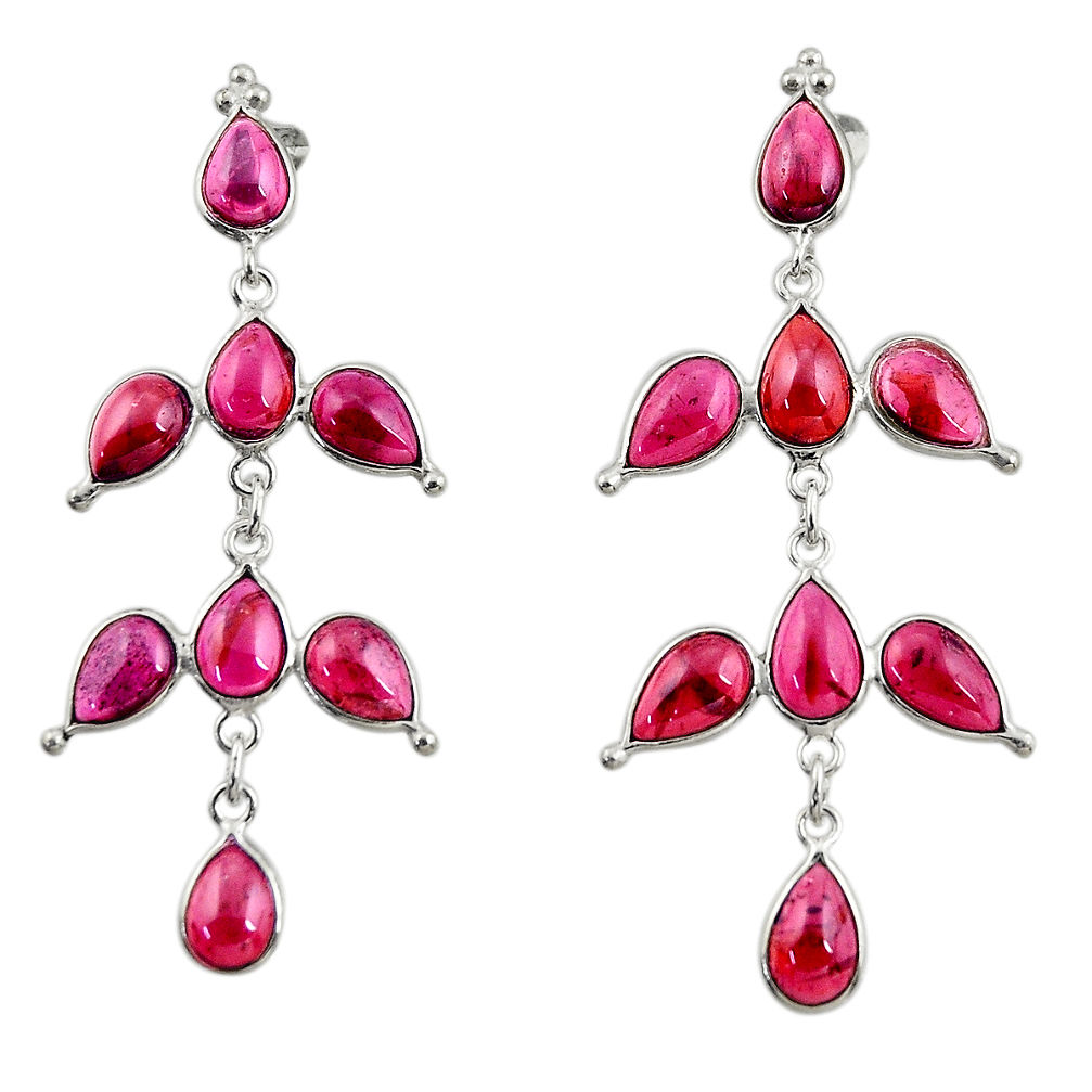 18.79cts natural red garnet 925 sterling silver dangle earrings jewelry r33110