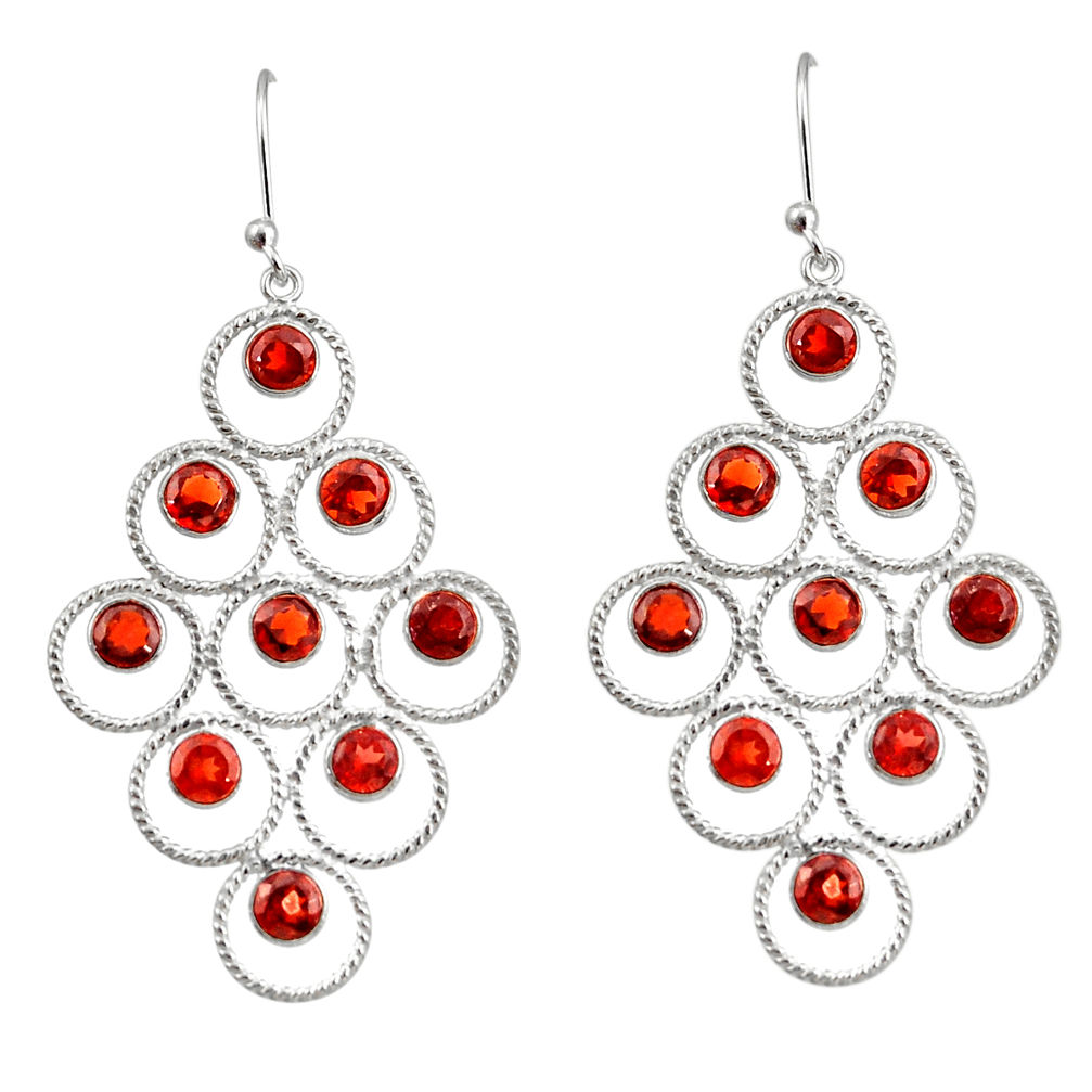 10.60cts natural red garnet 925 sterling silver dangle earrings jewelry r33223