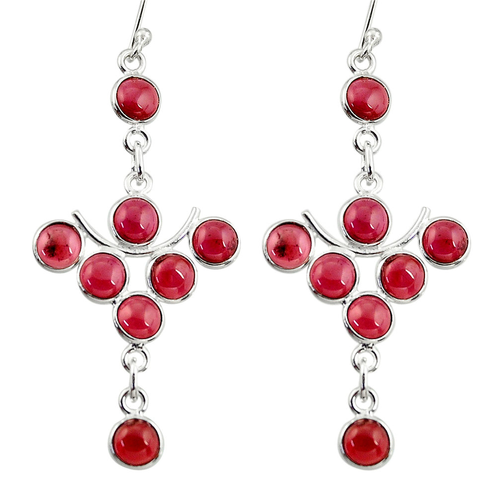 14.20cts natural red garnet 925 sterling silver dangle earrings jewelry r33573