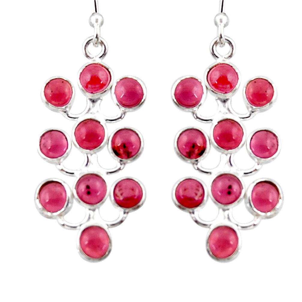 9.22cts natural red garnet 925 sterling silver dangle earrings jewelry r35801