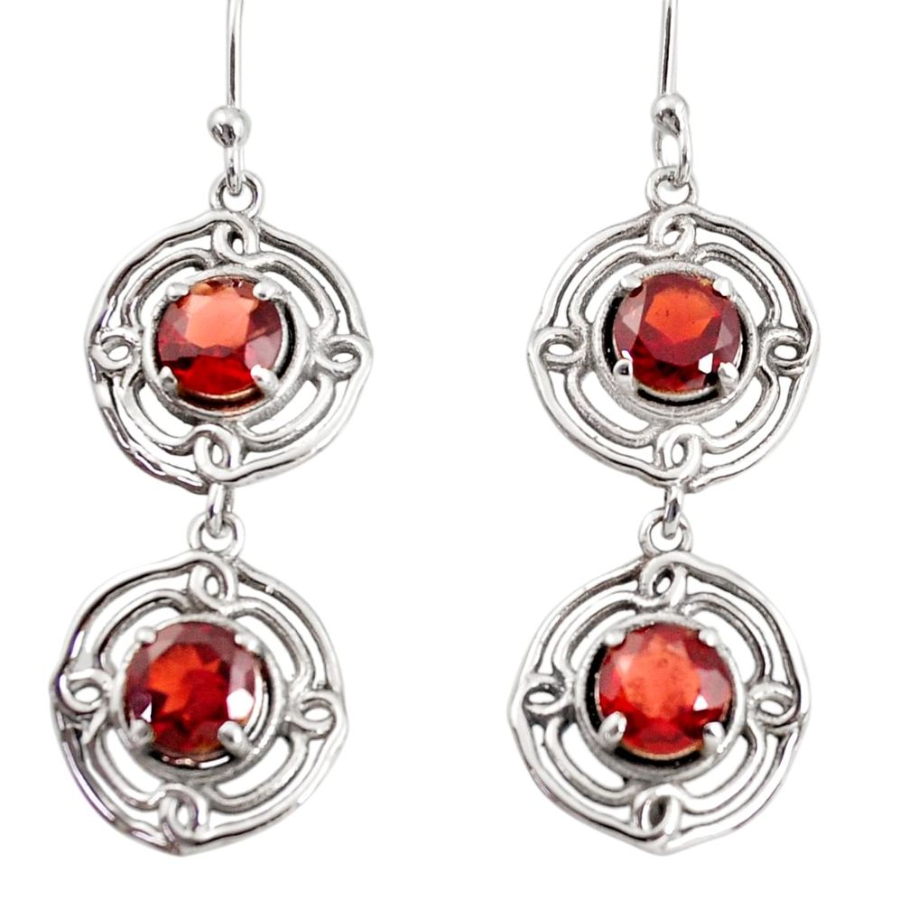 5.42cts natural red garnet 925 sterling silver dangle earrings jewelry r36851