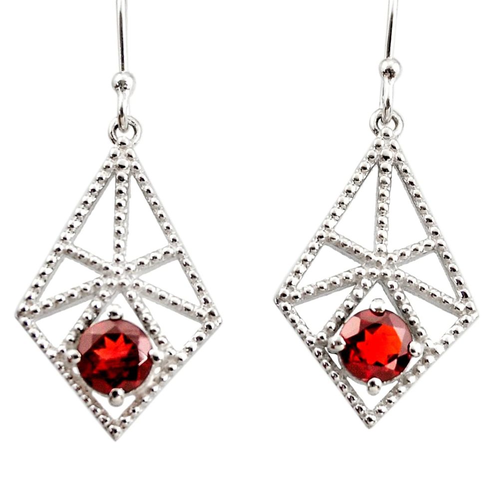 2.47cts natural red garnet 925 sterling silver dangle earrings jewelry r36876