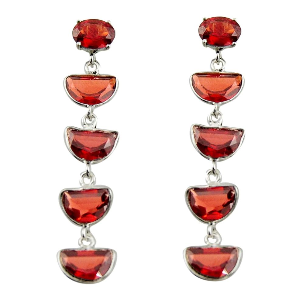 11.40cts natural red garnet 925 sterling silver dangle earrings jewelry r42288