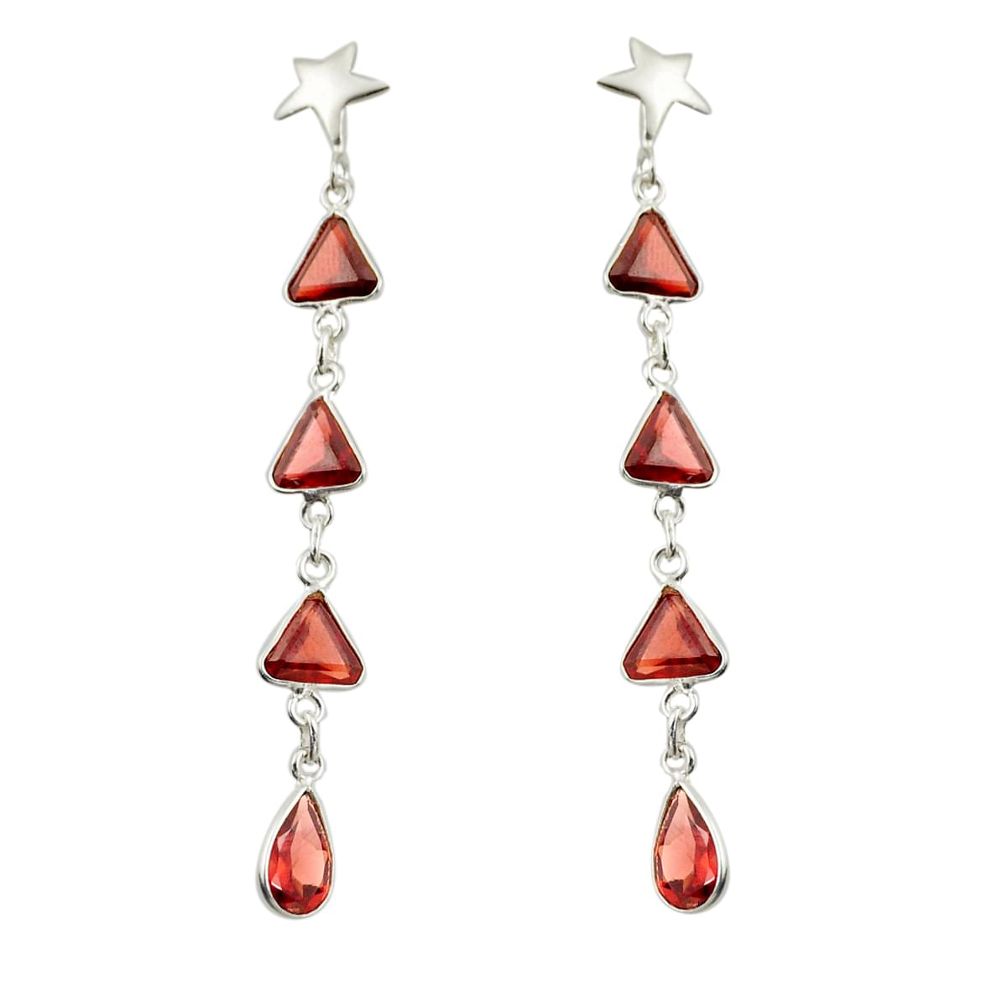 9.65cts natural red garnet 925 sterling silver dangle earrings jewelry r42289