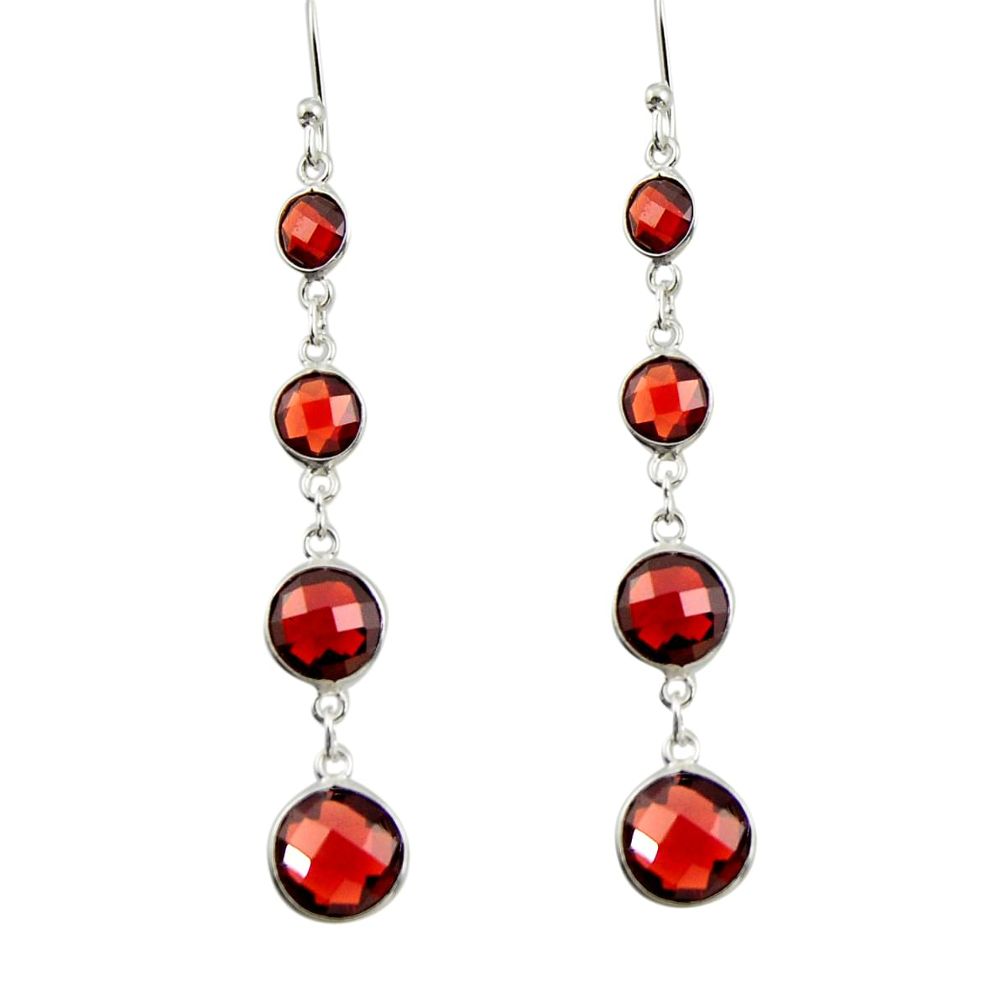 8.54cts natural red garnet 925 sterling silver dangle earrings jewelry r42290