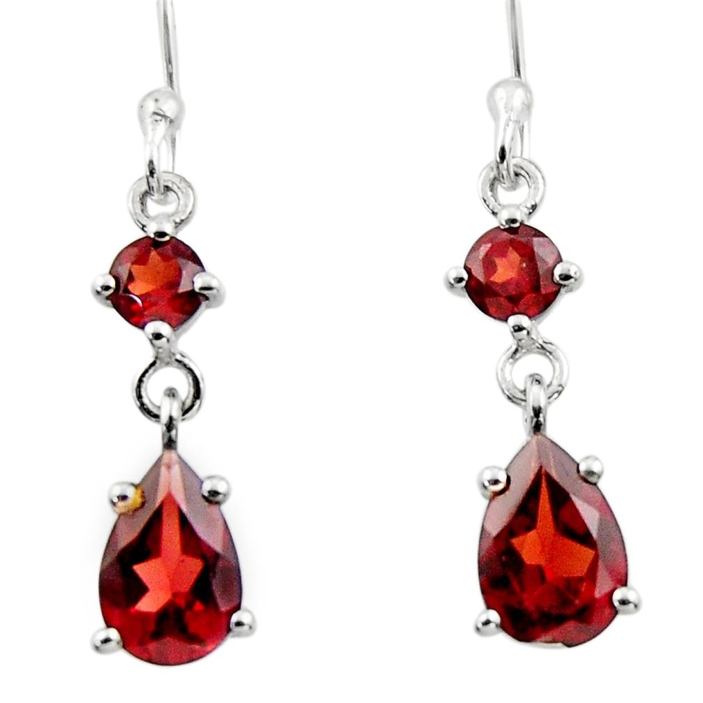 4.77cts natural red garnet 925 sterling silver dangle earrings jewelry r45433