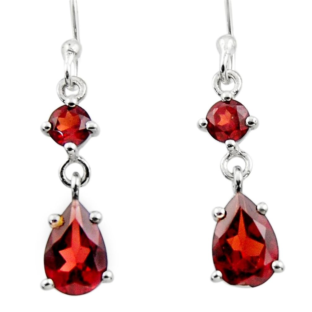4.66cts natural red garnet 925 sterling silver dangle earrings jewelry r45434