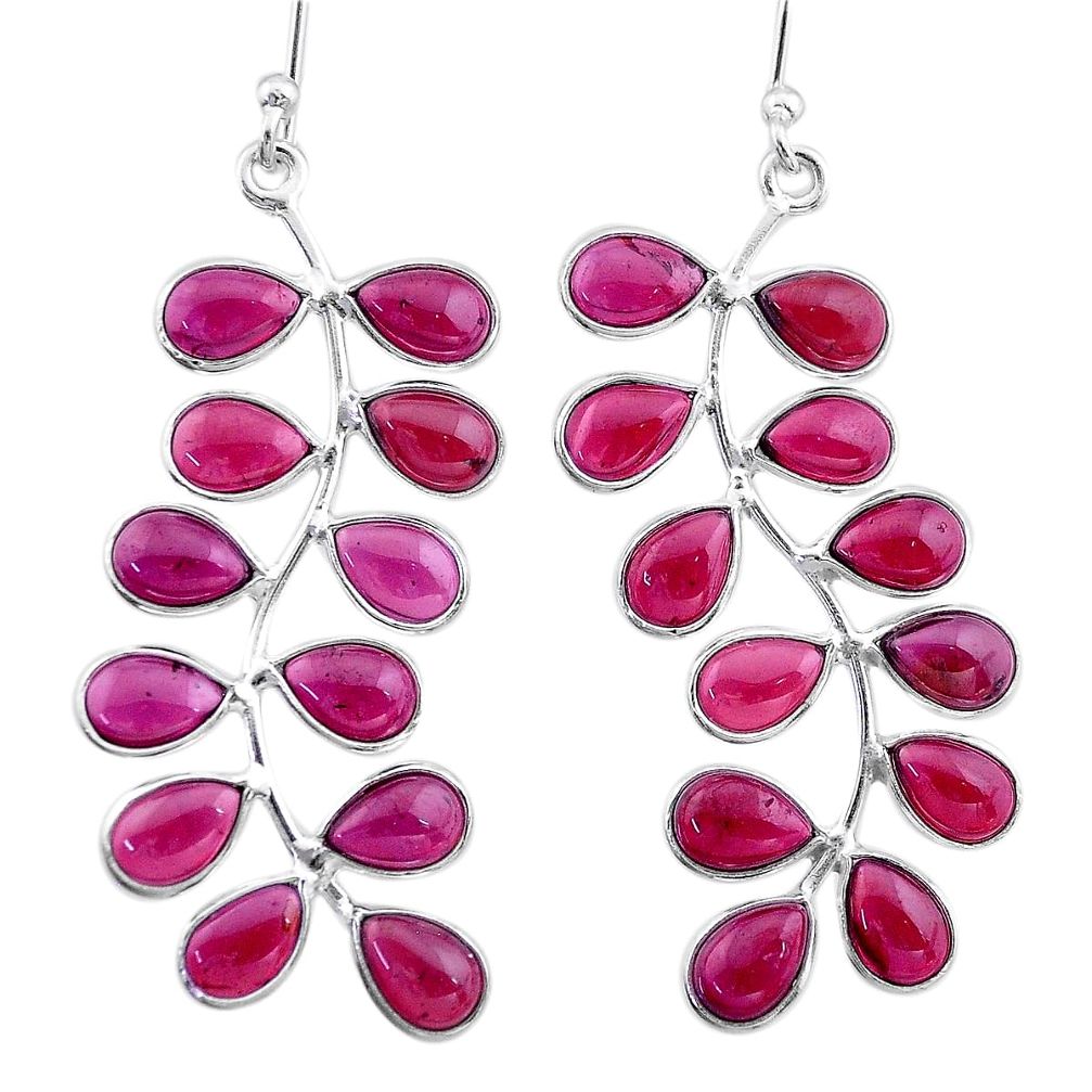 18.73cts natural red garnet 925 sterling silver dangle earrings jewelry t12348
