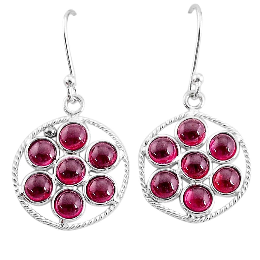 7.52cts natural red garnet 925 sterling silver dangle earrings jewelry t12463