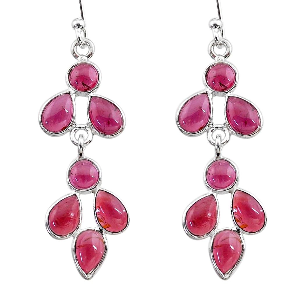 9.22cts natural red garnet 925 sterling silver dangle earrings jewelry t12509