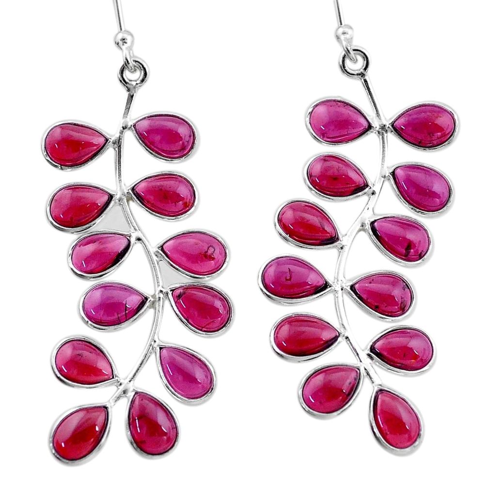 19.73cts natural red garnet 925 sterling silver dangle earrings jewelry t1802