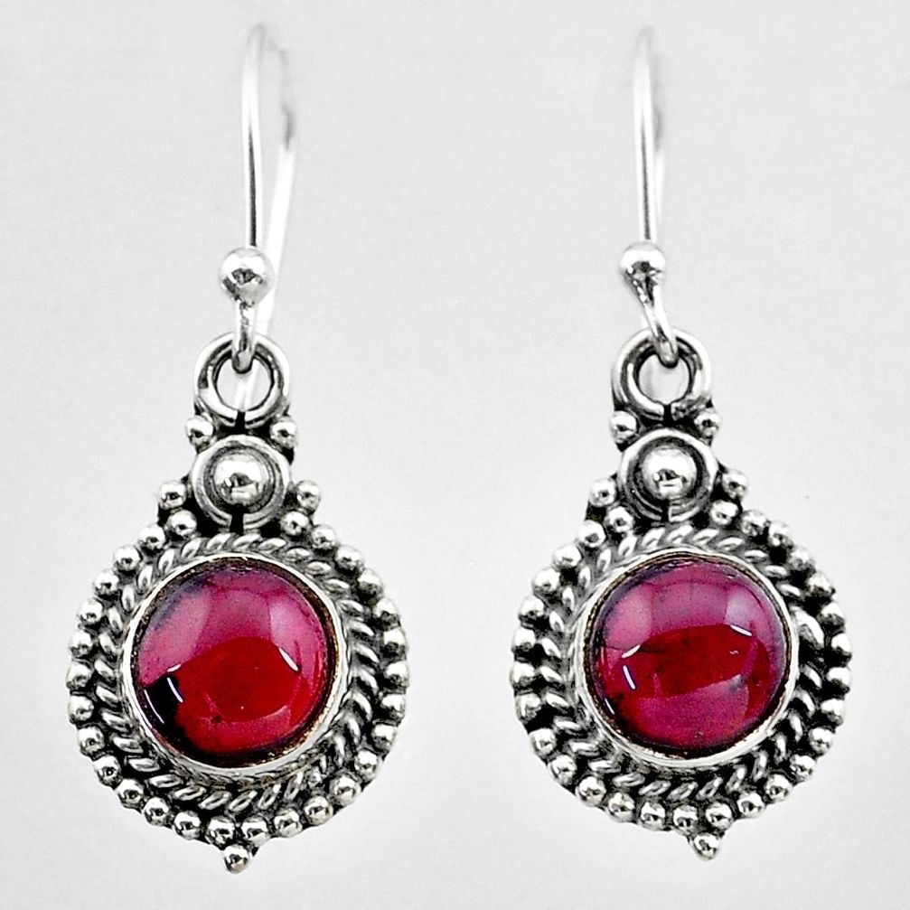 2.43cts natural red garnet 925 sterling silver dangle earrings jewelry t26844