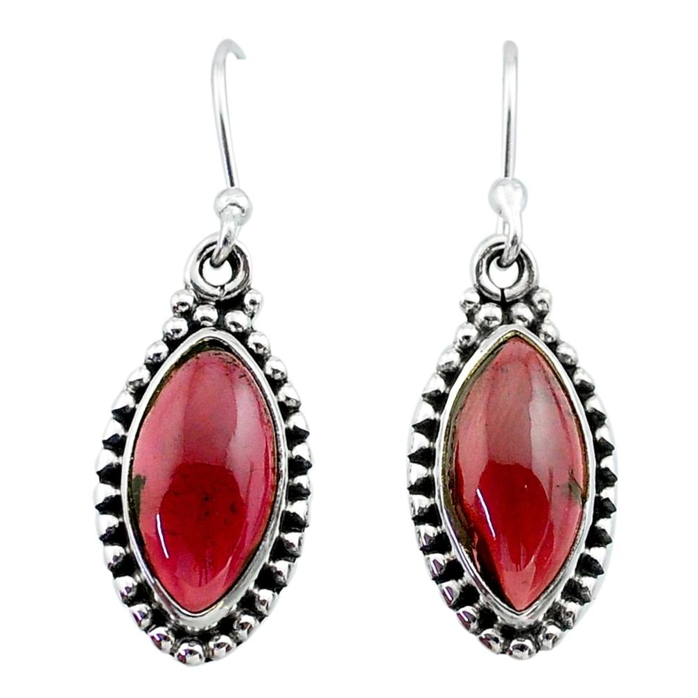 11.64cts natural red garnet 925 sterling silver dangle earrings jewelry t29928