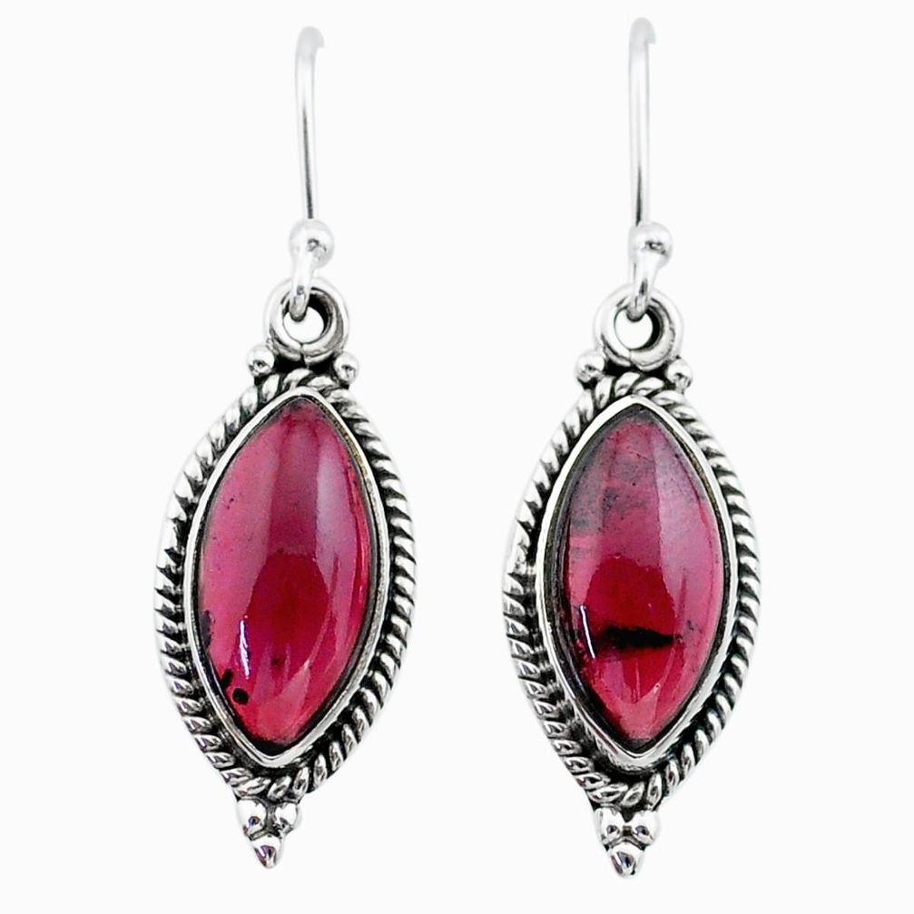 10.74cts natural red garnet 925 sterling silver dangle earrings jewelry t29935