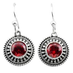 3.26cts natural red garnet 925 sterling silver dangle earrings jewelry t30098