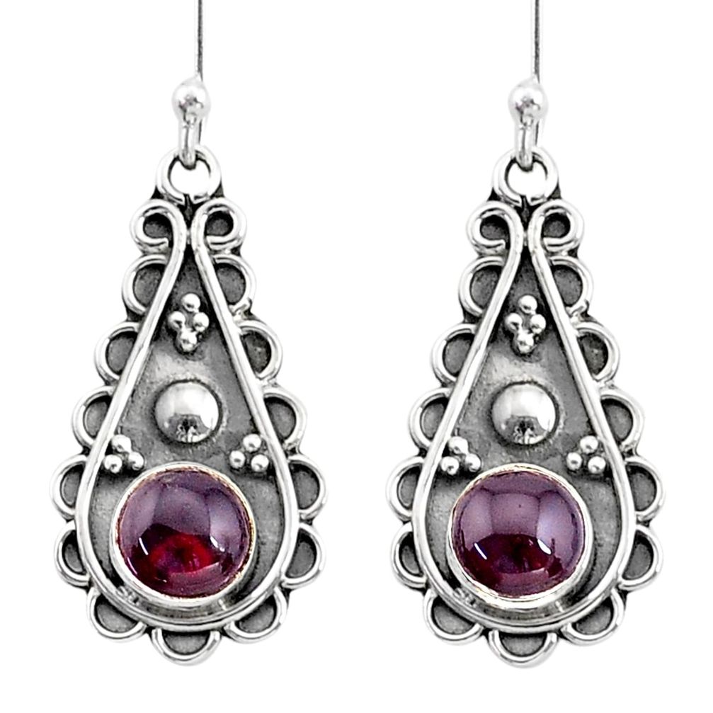 2.72cts natural red garnet 925 sterling silver dangle earrings jewelry t35985