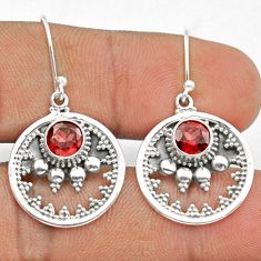 2.37cts natural red garnet 925 sterling silver dangle earrings jewelry u10182