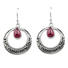 4.00cts natural red garnet 925 sterling silver dangle earrings jewelry u10534
