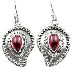 4.30cts natural red garnet 925 sterling silver dangle earrings jewelry u10551