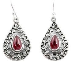 4.04cts natural red garnet 925 sterling silver dangle earrings jewelry u28140