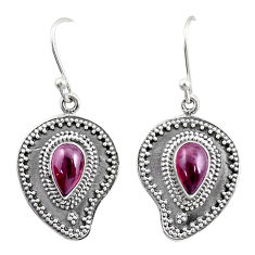 4.13cts natural red garnet 925 sterling silver dangle earrings jewelry u28181