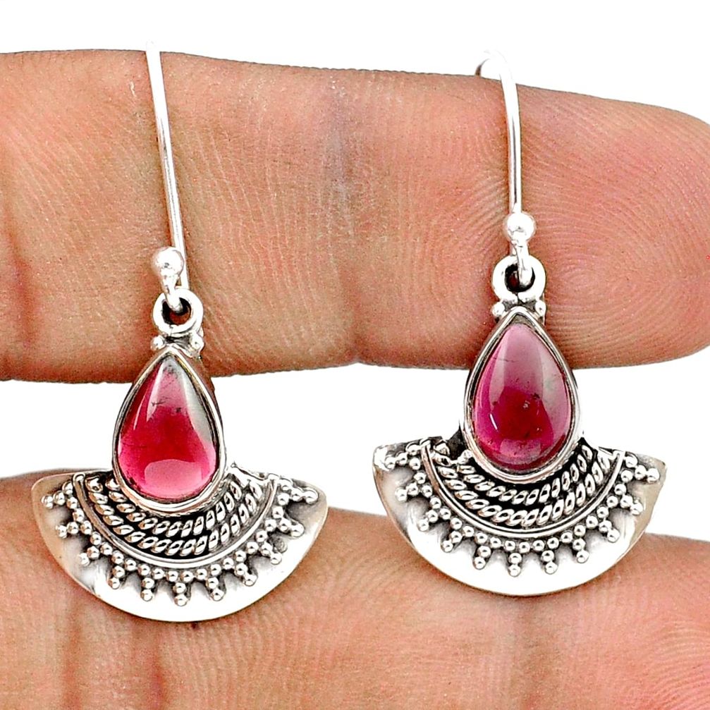 4.77cts natural red garnet 925 sterling silver dangle earrings jewelry u33509