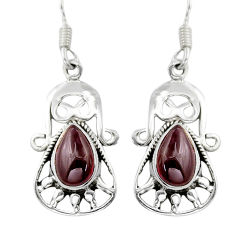 4.21cts natural red garnet 925 sterling silver dangle earrings jewelry u86345