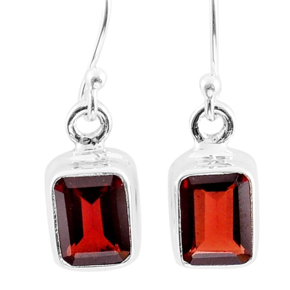 3.80cts natural red garnet 925 sterling silver dangle earrings jewelry y16489