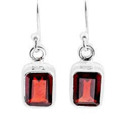 3.82cts natural red garnet 925 sterling silver dangle earrings jewelry y16494