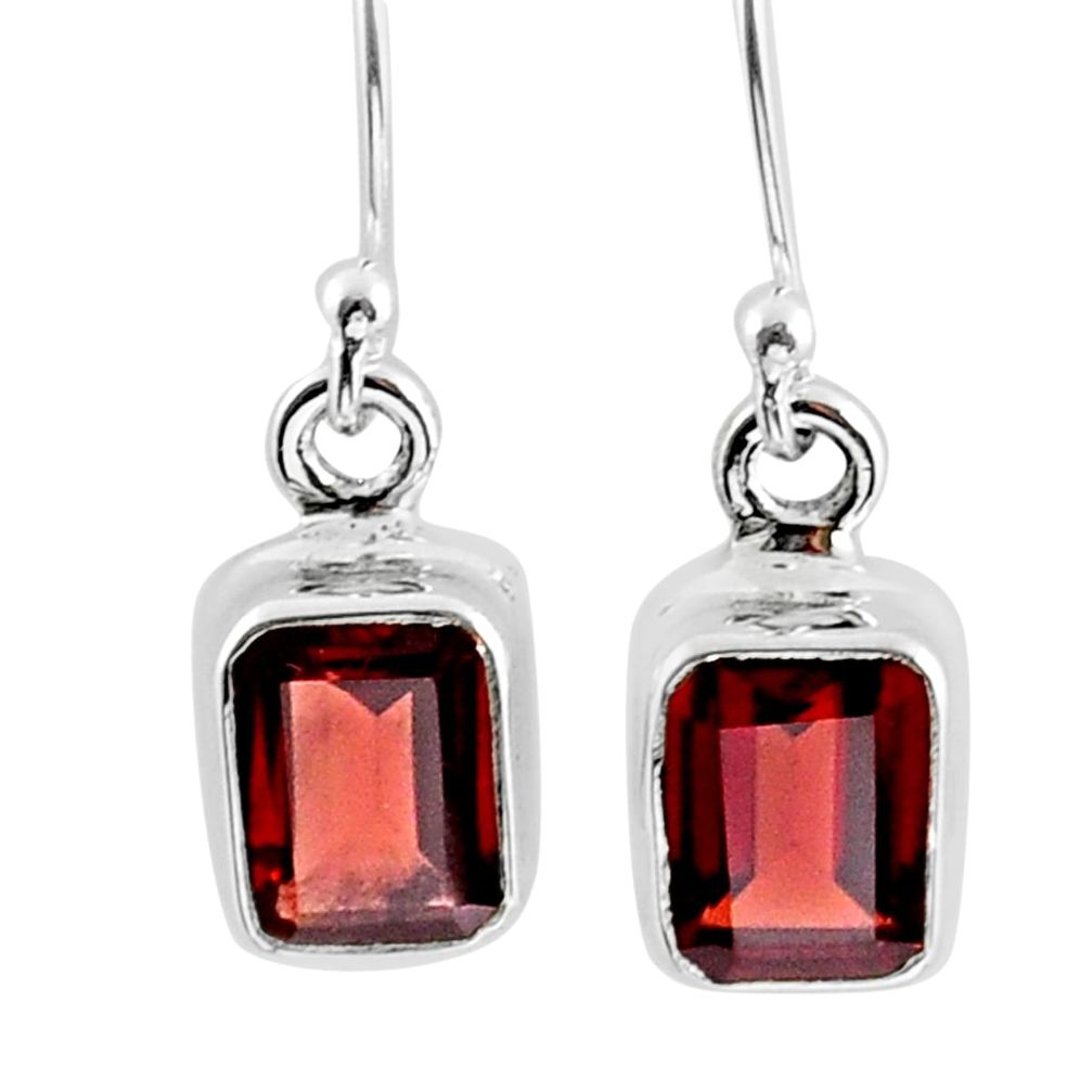 3.60cts natural red garnet 925 sterling silver dangle earrings jewelry y16495