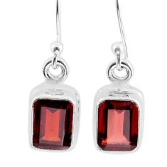 3.94cts natural red garnet 925 sterling silver dangle earrings jewelry y16500