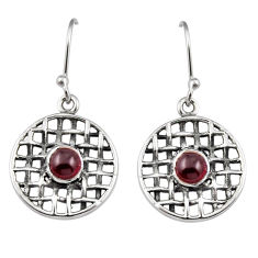 1.85cts natural red garnet 925 sterling silver dangle earrings jewelry y43884