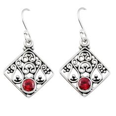 1.82cts natural red garnet 925 sterling silver dangle earrings jewelry y44883