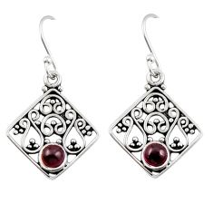 1.75cts natural red garnet 925 sterling silver dangle earrings jewelry y44887