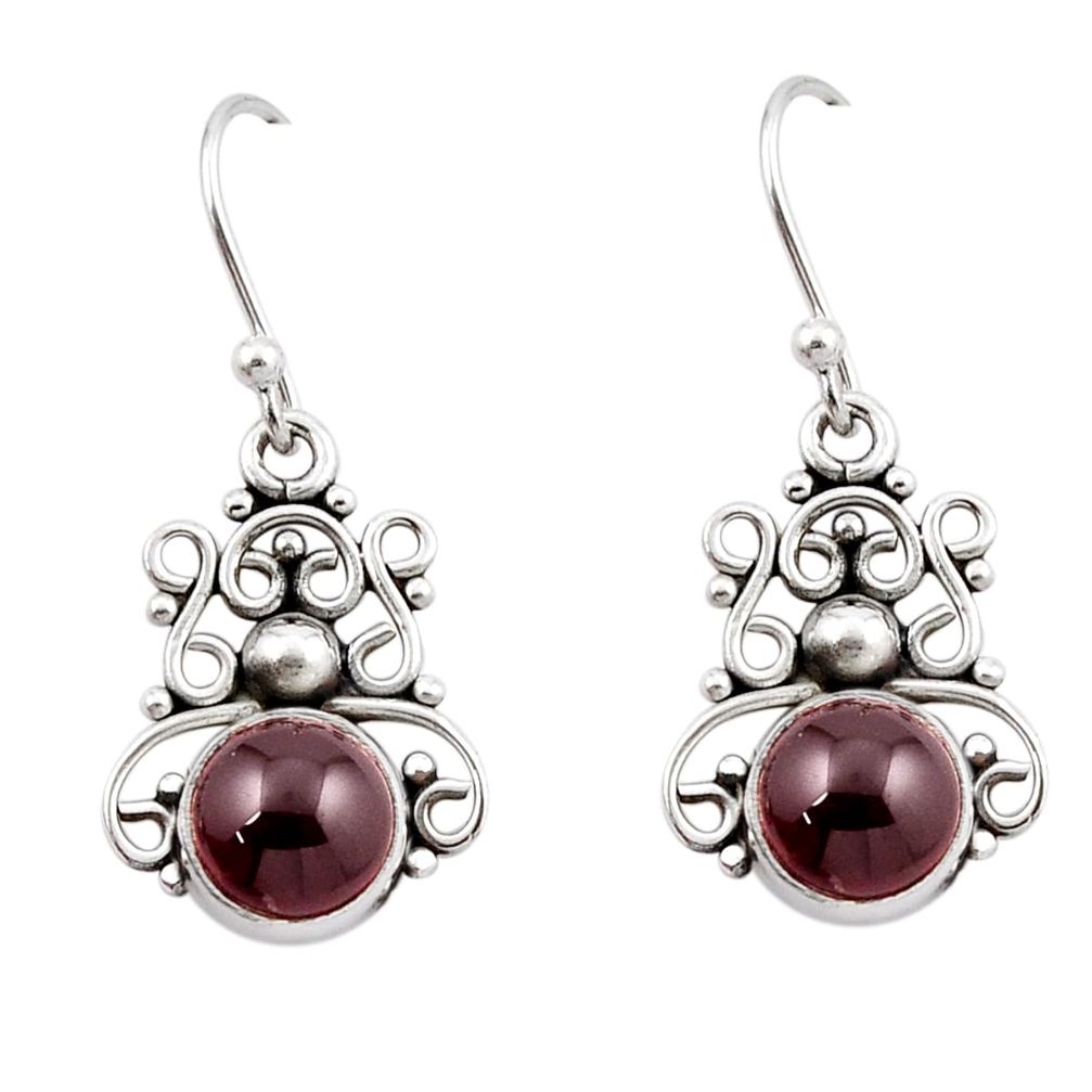 5.43cts natural red garnet 925 sterling silver dangle earrings jewelry y44904