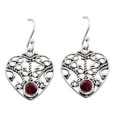 1.94cts natural red garnet 925 sterling silver dangle earrings jewelry y44924